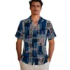 Los Angeles Angels Hawaiian Shirt - Tribal Symbols Blue Aloha Shirt