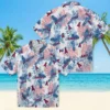 Los Angeles Angels Hawaiian Shirt - Tropical Leaves Blue White Aloha Shirt