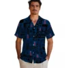 Los Angeles Angels Hawaiian Shirt - Tropical Patchwork Blue Black Aloha Shirt
