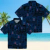 Los Angeles Angels Hawaiian Shirt - Tropical Patchwork Blue Black Aloha Shirt