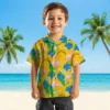 Los Angeles Chargers Hawaiian Shirt - Personalized Baseball Floral Flamingo Foliage Blue Green Aloha Shirt