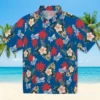 Los Angeles Dodgers Hawaiian Shirt - Palm Tree Flower Blue Aloha Shirt