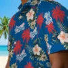 Los Angeles Dodgers Hawaiian Shirt - Palm Tree Flower Blue Aloha Shirt