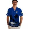 Los Angeles Rams Hawaiian Shirt - Personalized Baseball Floral Beach Sunset Blue Black Aloha Shirt