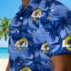 Los Angeles Rams Hawaiian Shirt - Personalized Baseball Floral Coastal Palms Blue Aloha Shirt