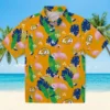 Los Angeles Rams Hawaiian Shirt - Personalized Baseball Floral Flamingo Foliage Blue Green Aloha Shirt