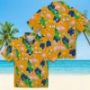 Los Angeles Rams Hawaiian Shirt - Personalized Baseball Floral Flamingo Foliage Blue Green Aloha Shirt