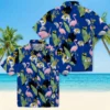 Los Angeles Rams Hawaiian Shirt - Personalized Baseball Floral Flamingo Leaves Blue Aloha Shirt