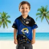 Los Angeles Rams Hawaiian Shirt - Personalized Baseball Floral Football Wave Blue Black Aloha Shirt
