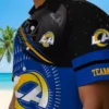 Los Angeles Rams Hawaiian Shirt - Personalized Baseball Floral Football Wave Blue Black Aloha Shirt