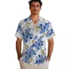 Los Angeles Rams Hawaiian Shirt - Personalized Baseball Floral Hibiscus Palm Leaves Aloha Shirt