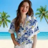Los Angeles Rams Hawaiian Shirt - Personalized Baseball Floral Hibiscus Palm Leaves Aloha Shirt
