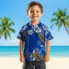 Los Angeles Rams Hawaiian Shirt - Personalized Baseball Floral Hibiscus Print Blue Aloha Shirt