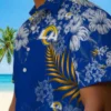 Los Angeles Rams Hawaiian Shirt - Personalized Baseball Floral Hibiscus Print Blue Aloha Shirt