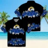 Los Angeles Rams Hawaiian Shirt - Personalized Baseball Floral Hibiscus Stripe Blue Black Aloha Shirt