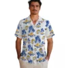 Los Angeles Rams Hawaiian Shirt - Personalized Baseball Floral Palm Island Print Blue White Aloha Shirt