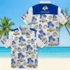 Los Angeles Rams Hawaiian Shirt - Personalized Baseball Floral Palm Island Print Blue White Aloha Shirt