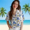 Los Angeles Rams Hawaiian Shirt - Personalized Baseball Floral Palm Island Print Blue White Aloha Shirt