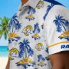 Los Angeles Rams Hawaiian Shirt - Personalized Baseball Floral Palm Island Print Blue White Aloha Shirt