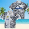 Los Angeles Rams Hawaiian Shirt - Personalized Baseball Floral Palm Stripes Blue Black White Aloha Shirt