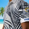 Los Angeles Rams Hawaiian Shirt - Personalized Baseball Floral Palm Stripes Blue Black White Aloha Shirt