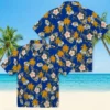 Los Angeles Rams Hawaiian Shirt - Personalized Baseball Floral Palm Tree Flower Blue Aloha Shirt