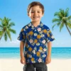 Los Angeles Rams Hawaiian Shirt - Personalized Baseball Floral Palm Tree Flower Blue Aloha Shirt