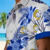 Los Angeles Rams Hawaiian Shirt - Personalized Baseball Floral Patriotic Hibiscus Aloha Shirt