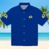 Los Angeles Rams Hawaiian Shirt - Personalized Baseball Floral Stuart Minion Blue Aloha Shirt