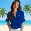 Los Angeles Rams Hawaiian Shirt - Personalized Baseball Floral Stuart Minion Blue Aloha Shirt