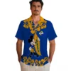 Los Angeles Rams Hawaiian Shirt - Personalized Baseball Floral Surfing Mickey Blue Aloha Shirt