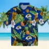 Los Angeles Rams Hawaiian Shirt - Personalized Baseball Floral Toucan Hibiscus Pineapple Aloha Shirt
