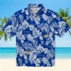 Los Angeles Rams Hawaiian Shirt - Personalized Baseball Floral Tropical Leaf Blue White Aloha Shirt