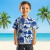 Los Angeles Rams Hawaiian Shirt - Personalized Baseball Floral Tropical Plants Blue White Aloha Shirt