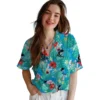 Miami Marlins Hawaiian Shirt - Custom Hibiscus Blossoms Blue Aloha Shirt