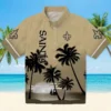 New Orleans Saints Hawaiian Shirt - Beach Sunset Gold Black Aloha Shirt