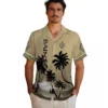 New Orleans Saints Hawaiian Shirt - Beach Sunset Gold Black Aloha Shirt