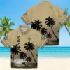 New Orleans Saints Hawaiian Shirt - Beach Sunset Gold Black Aloha Shirt