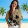 New Orleans Saints Hawaiian Shirt - Beach Sunset Gold Black Aloha Shirt