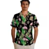 New Orleans Saints Hawaiian Shirt - Flamingo Foliage Gold Green Aloha Shirt