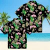 New Orleans Saints Hawaiian Shirt - Flamingo Foliage Gold Green Aloha Shirt