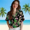 New Orleans Saints Hawaiian Shirt - Flamingo Foliage Gold Green Aloha Shirt
