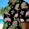 New Orleans Saints Hawaiian Shirt - Flamingo Foliage Gold Green Aloha Shirt