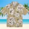 New Orleans Saints Hawaiian Shirt - Hibiscus Blooms Gold White Aloha Shirt