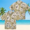 New Orleans Saints Hawaiian Shirt - Hibiscus Blooms Gold White Aloha Shirt