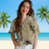 New Orleans Saints Hawaiian Shirt - Hibiscus Print Gold Aloha Shirt