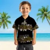 New Orleans Saints Hawaiian Shirt - Hibiscus Stripe Gold Black Aloha Shirt
