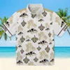 New Orleans Saints Hawaiian Shirt - Palm Island Print Gold White Aloha Shirt