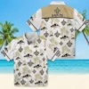New Orleans Saints Hawaiian Shirt - Palm Island Print Gold White Aloha Shirt