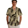 New Orleans Saints Hawaiian Shirt - Palm Leaf Gold Aloha Shirt